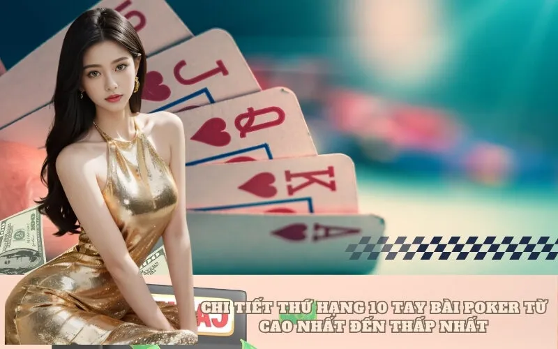 Chi tiết thứ hạng 10 tay bài Poker từ cao nhất đến thấp nhất